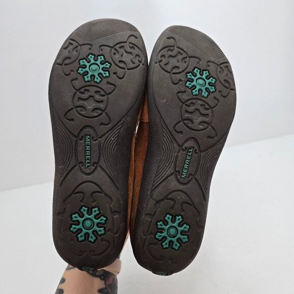 Merrell | tan brown suede slip-on boho round toe ballet flats shoes | WMS 6.5 - Picture 12 of 12